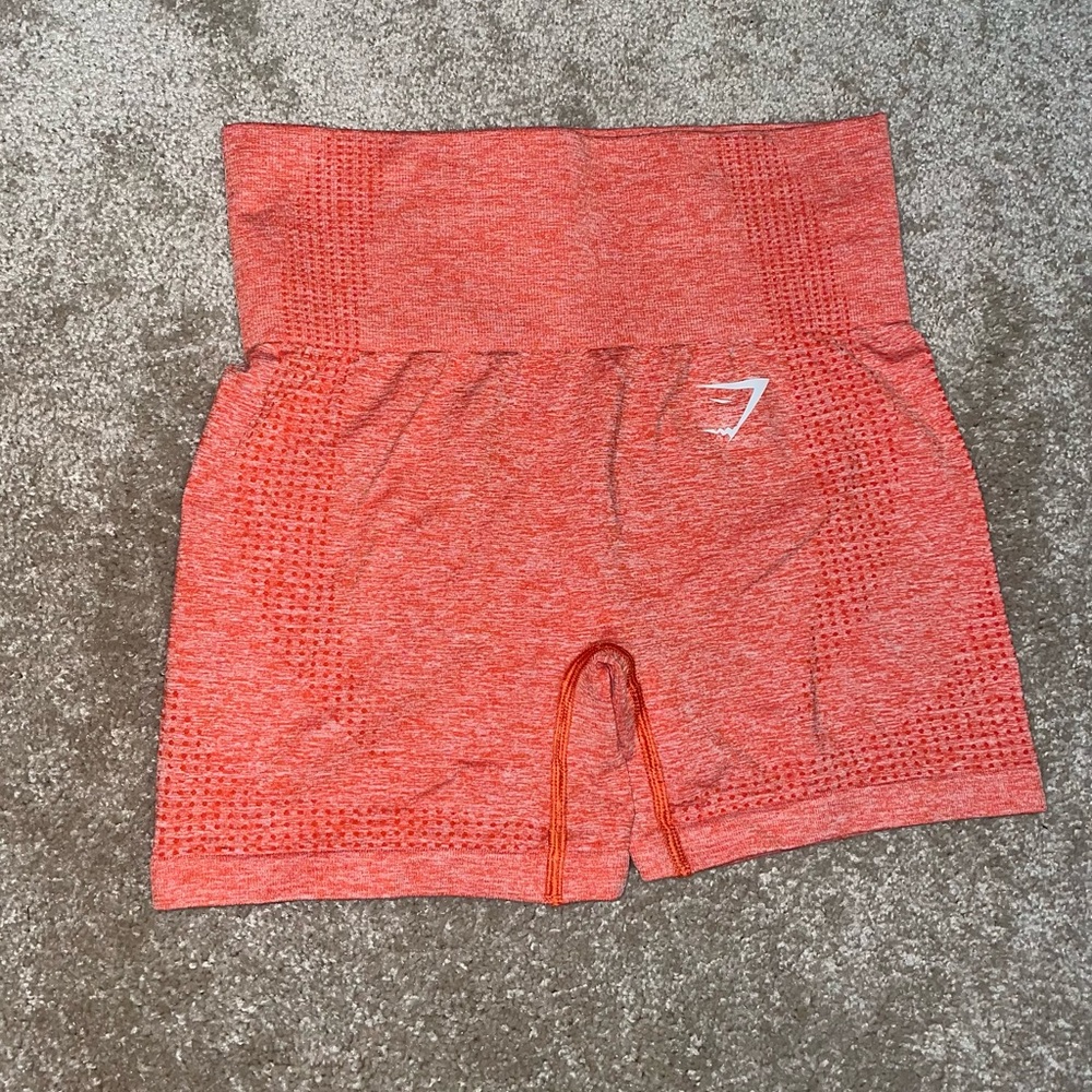 GYMSHARK OG ORANGE MARL VITAL SEAMLESS SHORTS